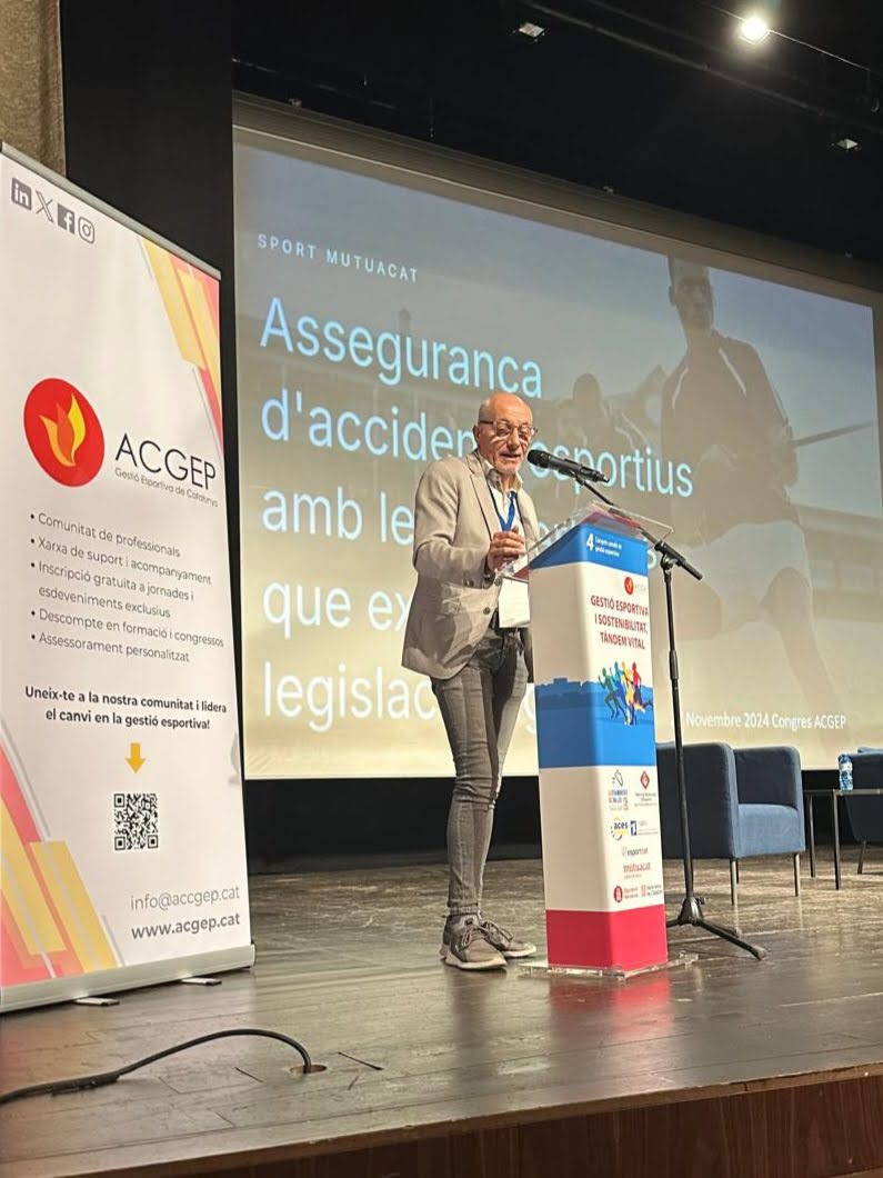 Leo Martínez en la seva intervenció en el 3r Congrés Català de gestió esportiva