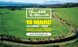 Cartell de la Transéquia 2026, on es veuen els caminants solcant el paisatge al costat de la Séquia